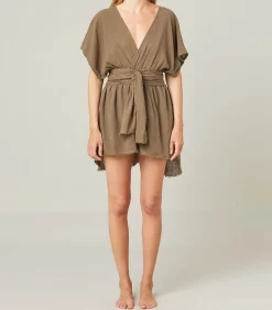 Robe Courte Empire Khaki