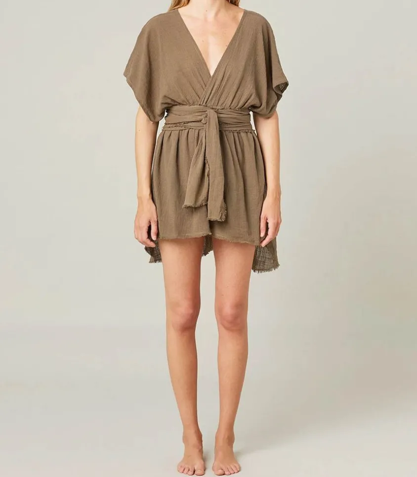 Robe Courte Empire Khaki