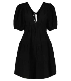 Robe En Gaze De Coton Nissa Black