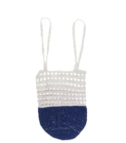 Sac Capitaine Crochet Ecru Et Bleu Marine