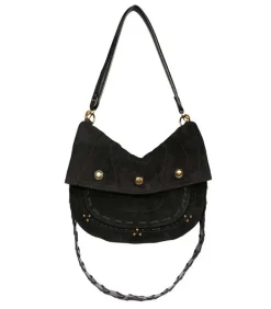 Sac Jerry M Cuir Velours Noir