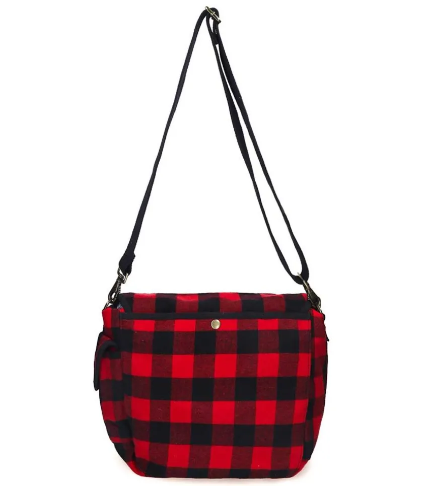 Sac U.S. Grand Toile Ecossais Rouge