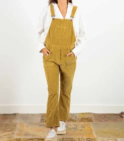 Salopette En Velours Cotele Loonie Ocre De Sienne