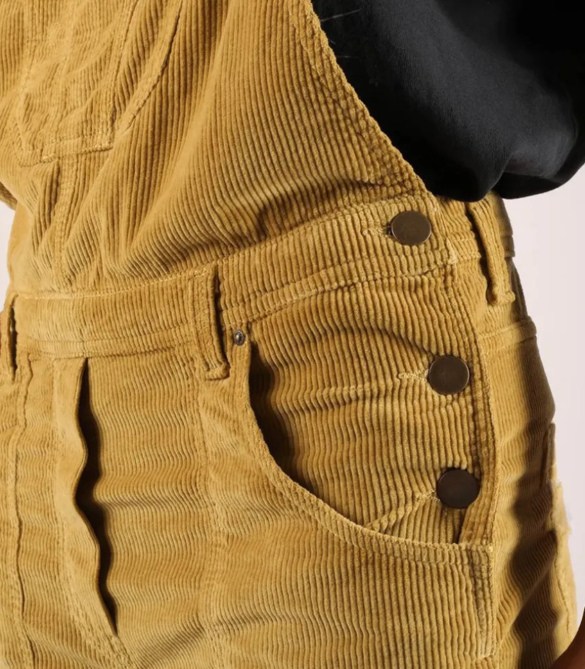 Salopette En Velours Cotele Loonie Ocre De Sienne