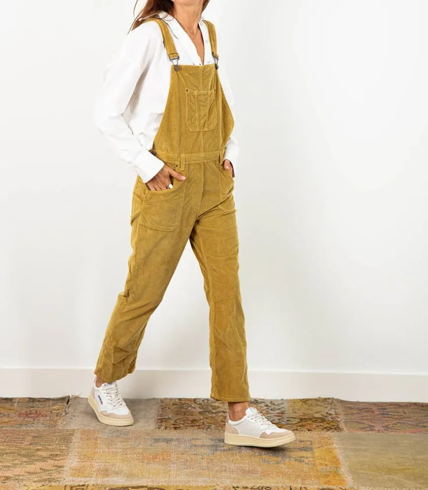 Salopette En Velours Cotele Loonie Ocre De Sienne