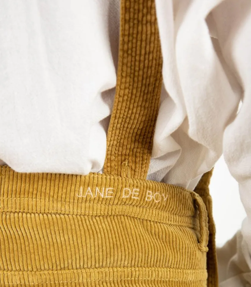 Salopette En Velours Cotele Loonie Ocre De Sienne