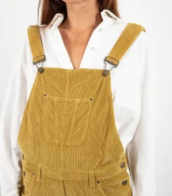 Salopette En Velours Cotele Loonie Ocre De Sienne