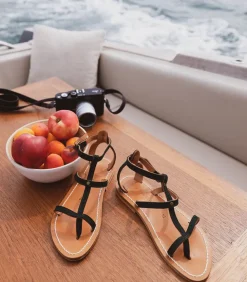 Sandales Antioche Cuir Velours Grama