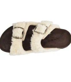 Sandales Shearling Beige/Marron