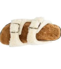 Sandales Shearling Champagne/Camel