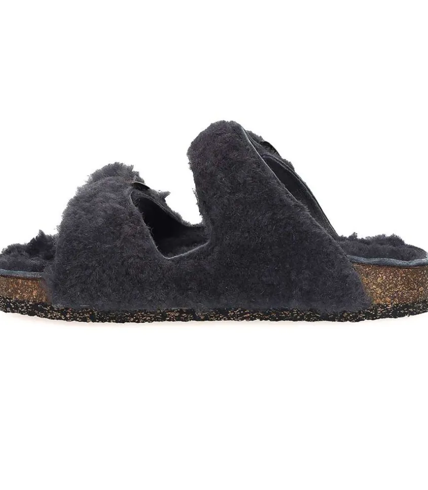 Sandales Shearling Gris/Gris