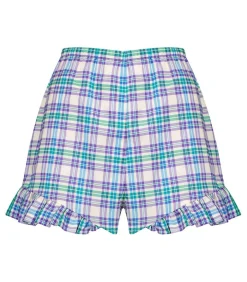 Short A Carreaux Rod Western Bleu