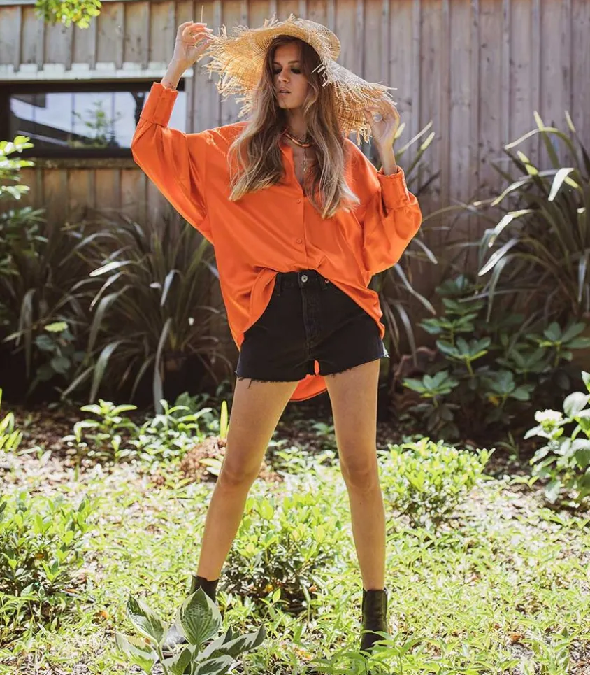 Short A Taille Haute En Denim Noir Surteint