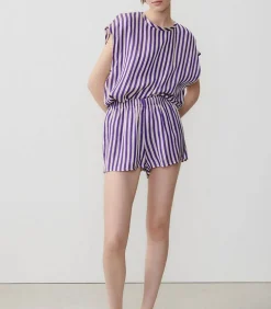 Short Shaning Rayures Violettes