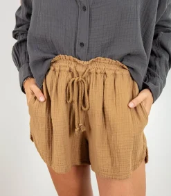 Short Starla En Gaze De Coton Khaki