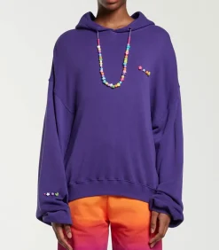 Sweat A Capuche Avec Collier De Perles Violet
