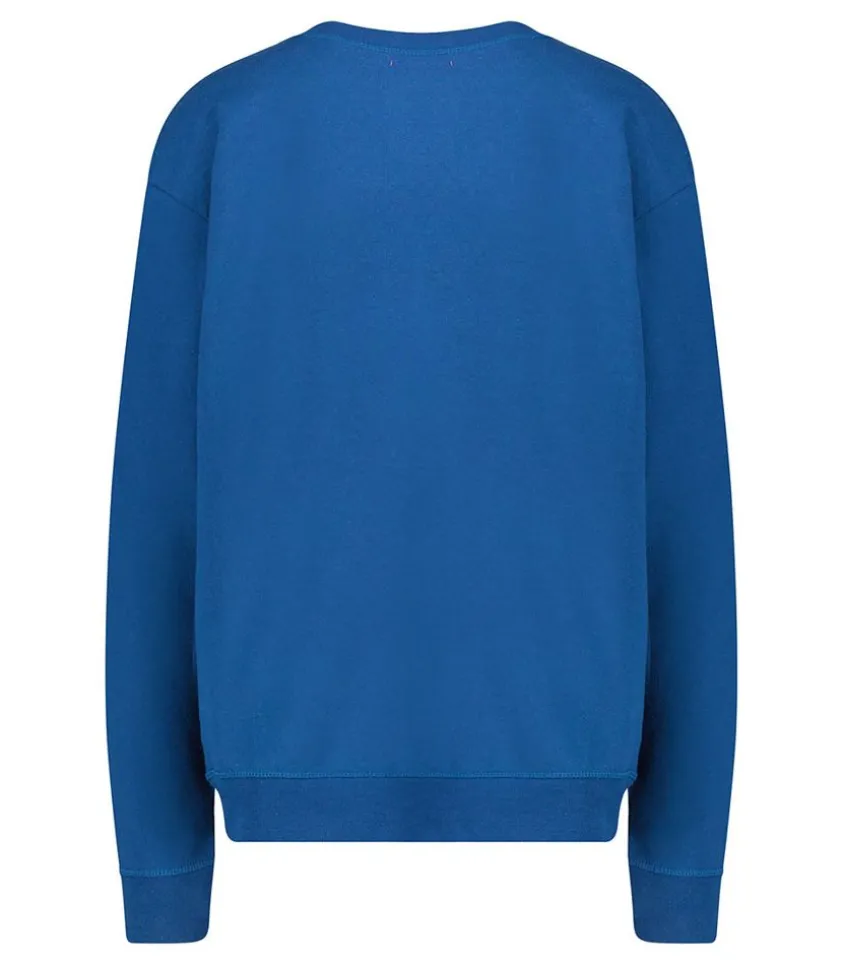 Sweat-Shirt Vintage Brode Love Light Bleu Marine