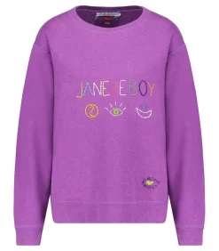 Sweat-Shirt Vintage Brode Jane De Boy Violet Clair