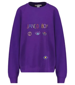 Sweat-Shirt Vintage Brode Jane De Boy Violet