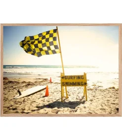Tableau Avec Cadre "Surf And Swim" 60X80Cm