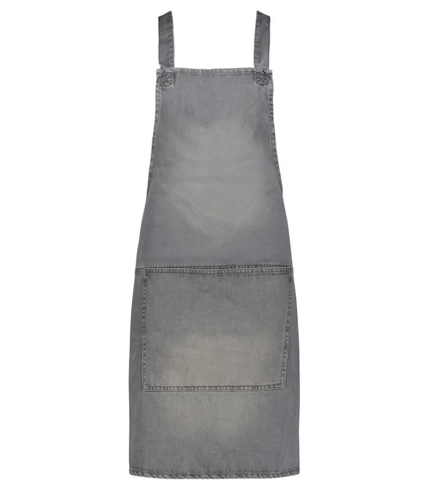 Tablier A Bretelles Coton Denim Gris