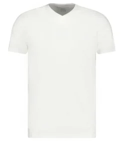 Tee-Shirt Homme Col V Manches Courtes Blanc
