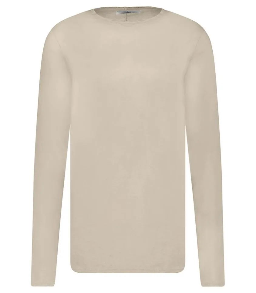 Tee-Shirt Homme Manches Longues Couture Centrale Dos Taupe Grey