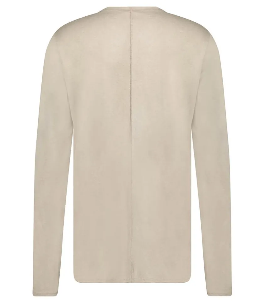 Tee-Shirt Homme Manches Longues Couture Centrale Dos Taupe Grey