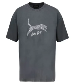 Tee-Shirt Walker Spotted Leopard Washed Black