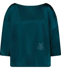 Top Ornella En Soie Vert Foret